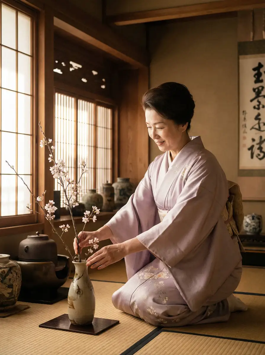 一位优雅的 蜜芽导航 | 蜜芽官方入口~热点蜜芽分享平台 在和室中插花